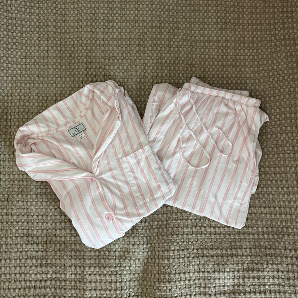 Petite Plume Pink and White Striped PJ Set